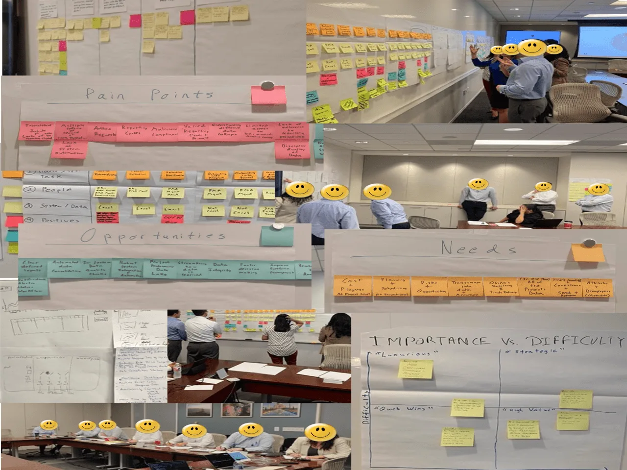 Engineers and design collaborating on template structure during a working session